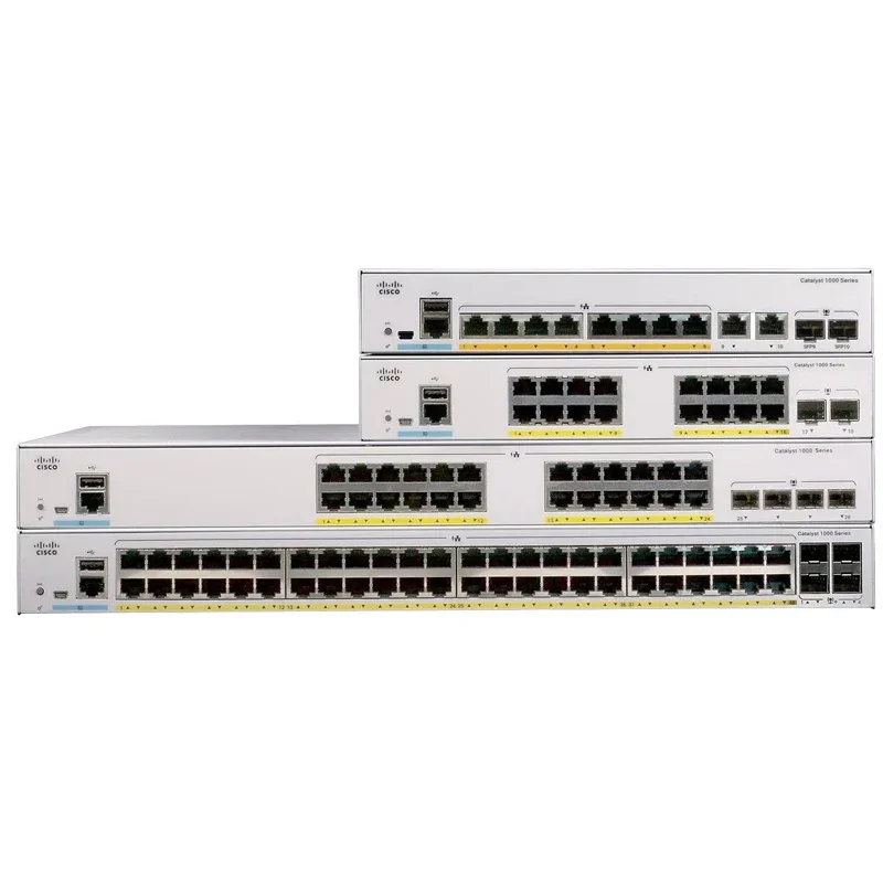 CISCO Catalyst C1000-48P-4X-L 48xGE, 4x10G SFP+ 370W PoE Switches, Enterprise-Grade Network, Simplicity, Flexibility, Security