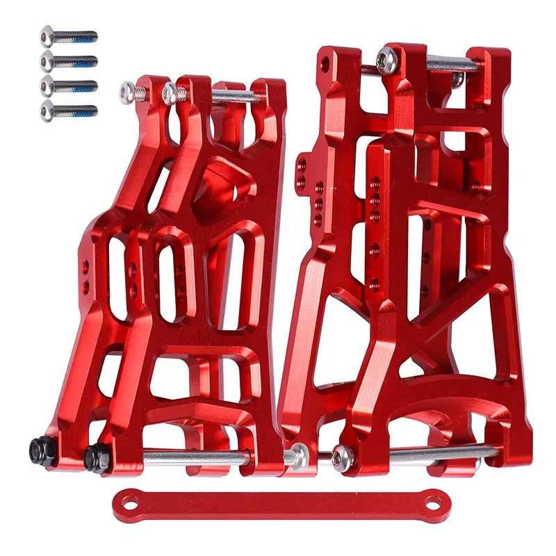

Aluminum Front & Rear Suspension A-Arms Set with Tie Bar for Traxxas 1/10 2WD Slash RC Truck Replacement 2555 3631 2532