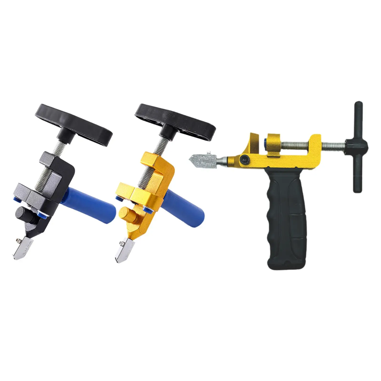 2 in1 Glass Tiles Cutter with Spare Cutter Heads Multipurpose Lightweight Fits 3-15mm Thickness for Ceramic Tiles Beginners