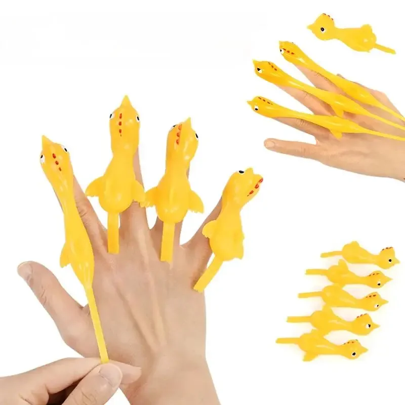 10/20Pcs Finger Catapult Chicken Game Toys Catapult Launch Turkey Elastic Flying Finger Birds Sticky DecompressionToy