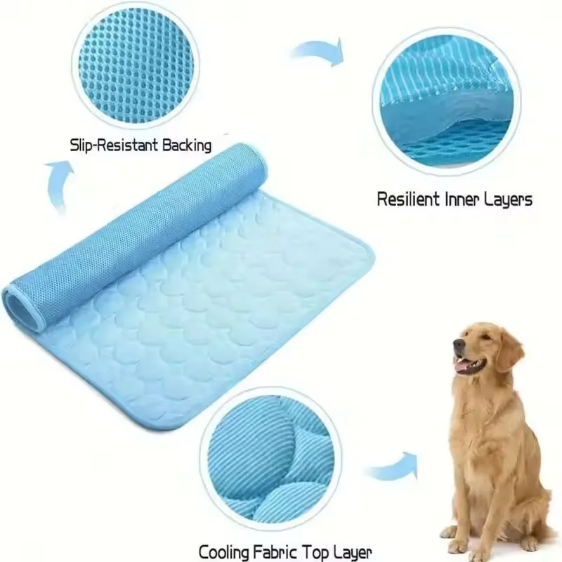 Ice Silk Cooling Mat for Pets, Breathable Summer Sofa Bed, Washable Comfort Pad for Dogs and Cats of All Sizes view 3