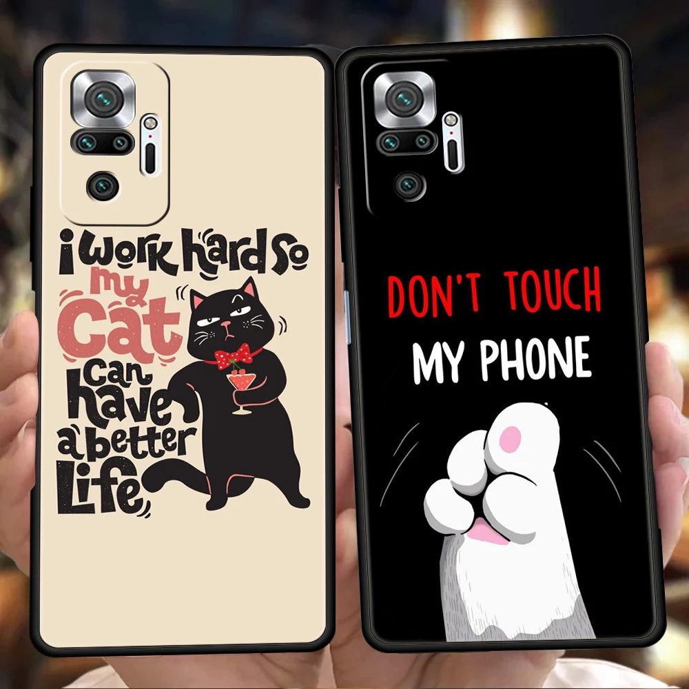 Cartoon Funny Cat Phone Case Cover for Redmi 14C 10C Note 14 13 12 10 11 Pro Plus 7 8T K40 K50 Gaming Pro Plus 5G Soft Shell Bag