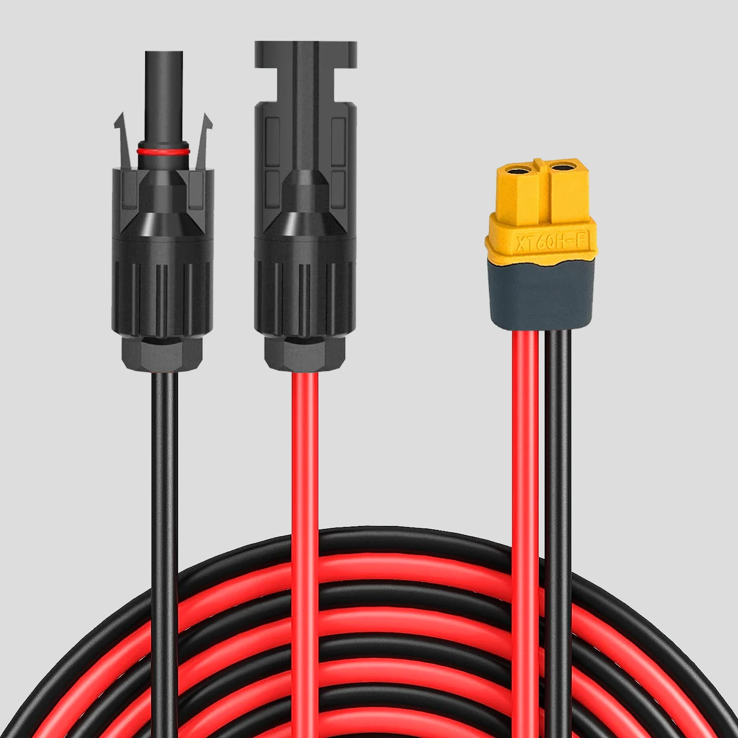 12AWG Solar Connector to XT60 Female Adapter Cable for LiFePO4 Battery RV Portable Power Station Solar Generator, 10FT/3m