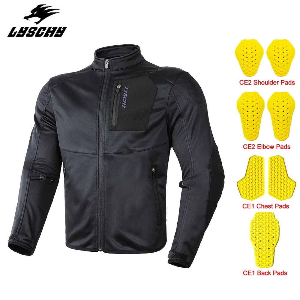 LYSCHY Four Season Motorcycle Warm Cycling Jacket Waterproof Motocross Jacket Breathable Motorbike Jacket With CE Protective Pad