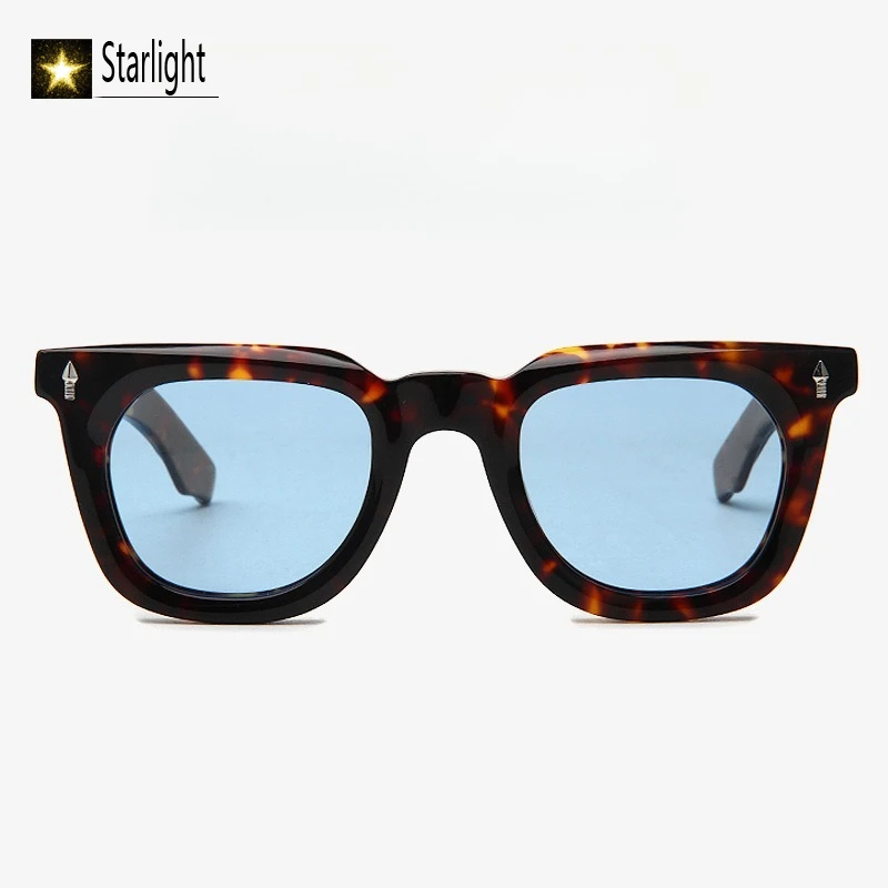 النظارات الشمسية المستقطبة رجل جودة عالية سميكة الأسود خلات UV400 مربع في الهواء الطلق نظارات الرجال نظارات السفر اليدوية الكلاسيكية 143 مللي متر