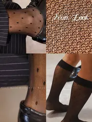 2024 Polka Dots calze da uomo formali Sexy Exotic Bar Ultra sottile See Through calze trasparenti per uomo Business Dress calze lunghe al polpaccio