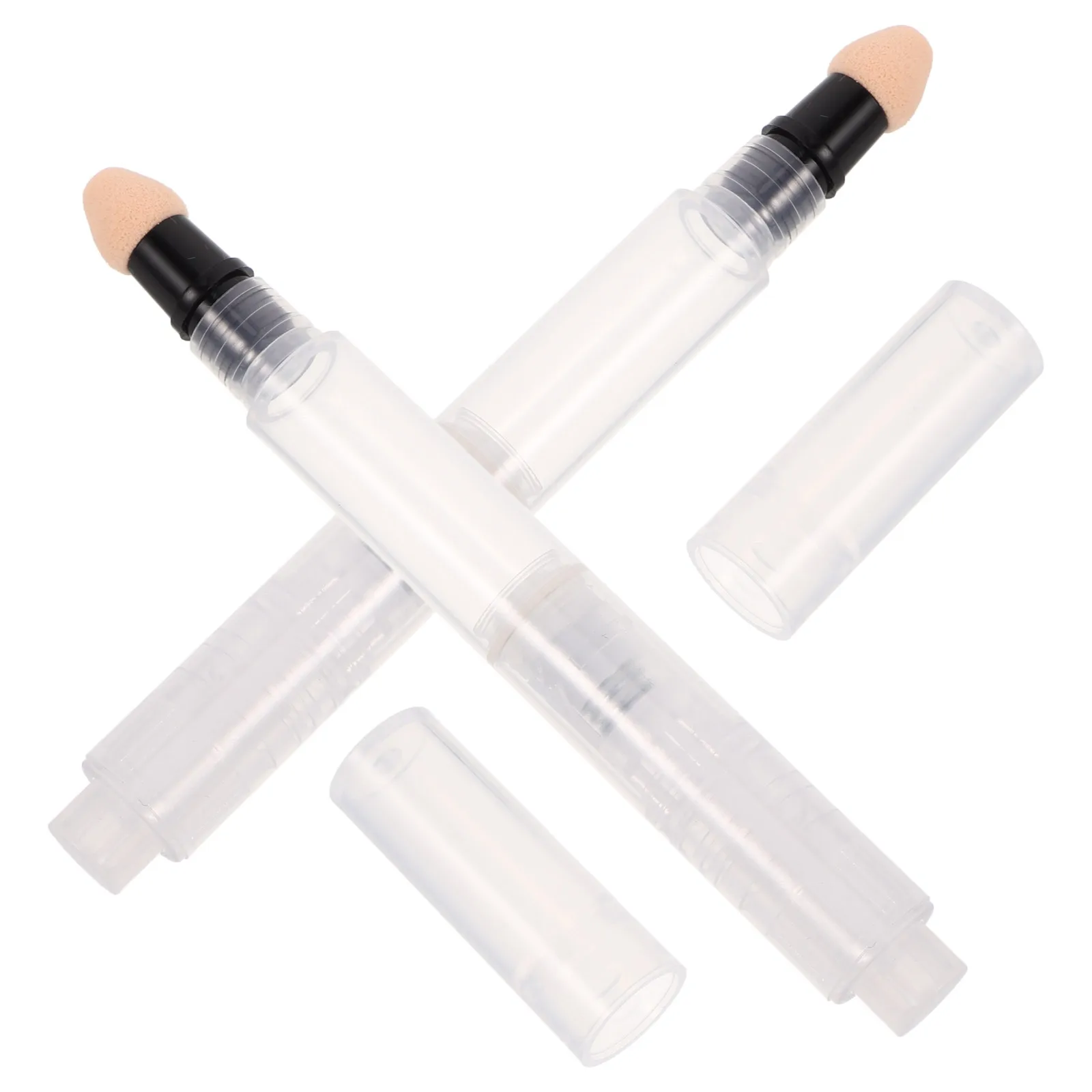 

2 Pcs Makeup Packaging Material Press Pen Blush Refillable for Lip Gloss Dispensing Bottle Sponge Head