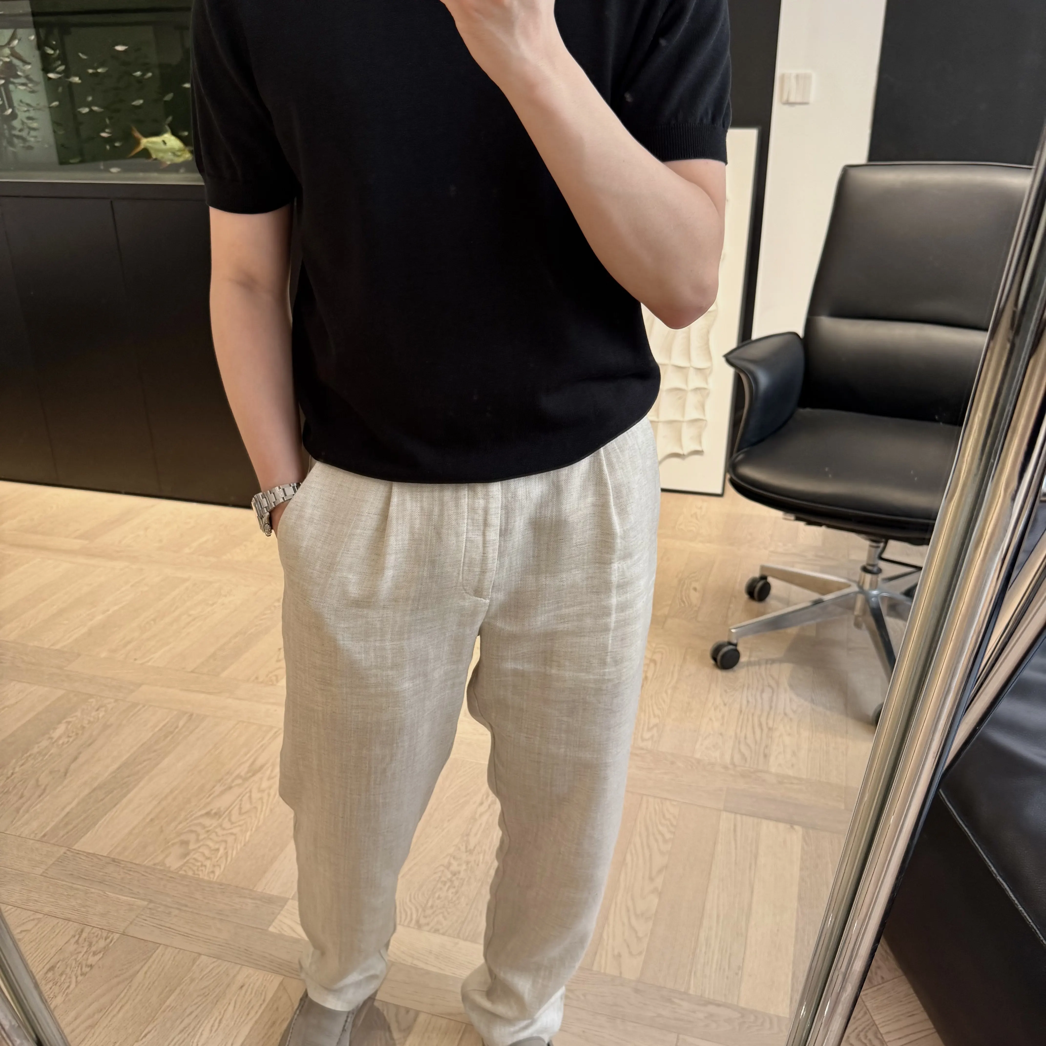 กางเกงขายาวทรงตรงผ้าลินินไลโอเ - Men'S Fashion Linen Pants บทวิจารณ์และราคา