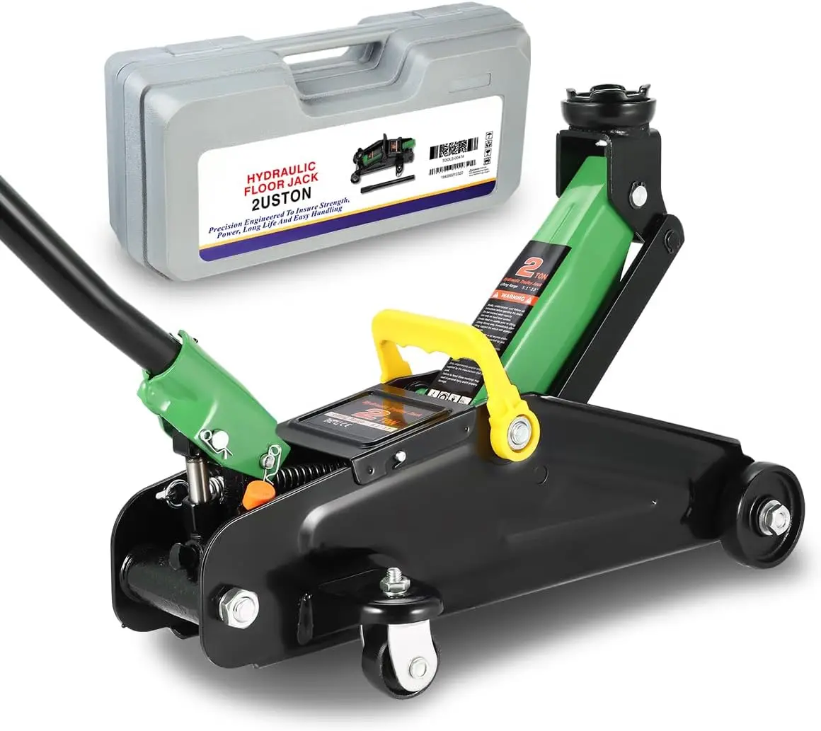 

Low Profile Hydraulic Trolley Service/Floor Jack, 2 Ton (4000 lbs) Capacity, Lifting Range 5.1"-13",Green,PM-TOL-FJ20-GR