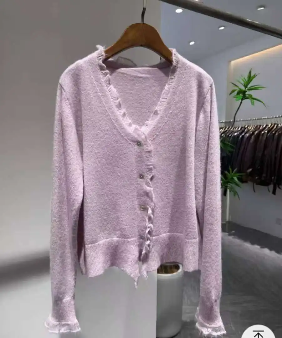 

Высококачественный новый женский кардиган, шерстяной свитер, вязаный свитер, простой и универсальный шерстяной свитер, топ