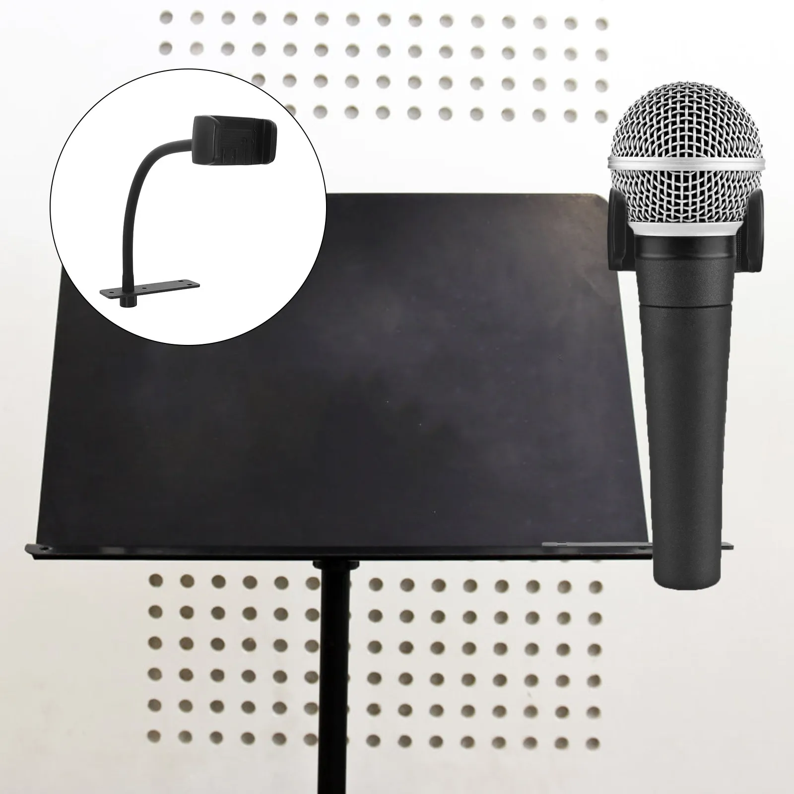 Microphone Stand Holder For Music Teacher Flexible Gooseneck Clamp Live Performance Studio Recording Karaoke