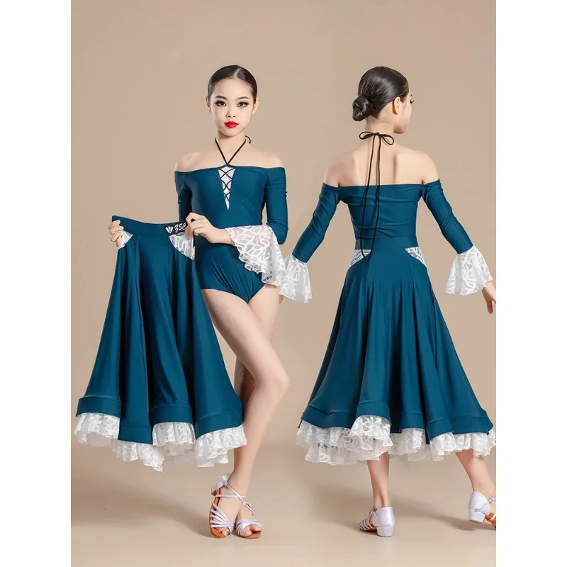 

Modern Dance Dress New Girl Latin Standard Practice Competition Dress Performance Dresses Waltz Social Dance Big Swing Skirt