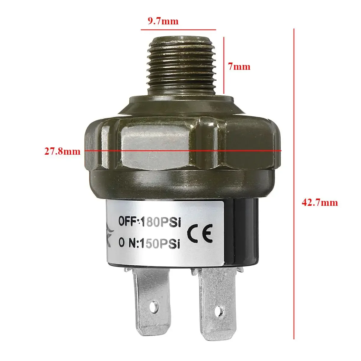 1/8' TO 1/4' NPT Horn Air Compressor Air Pump Automatic Pressure Switch Pressure Controller Pneumatic Switch 70 100 150 180 Psi