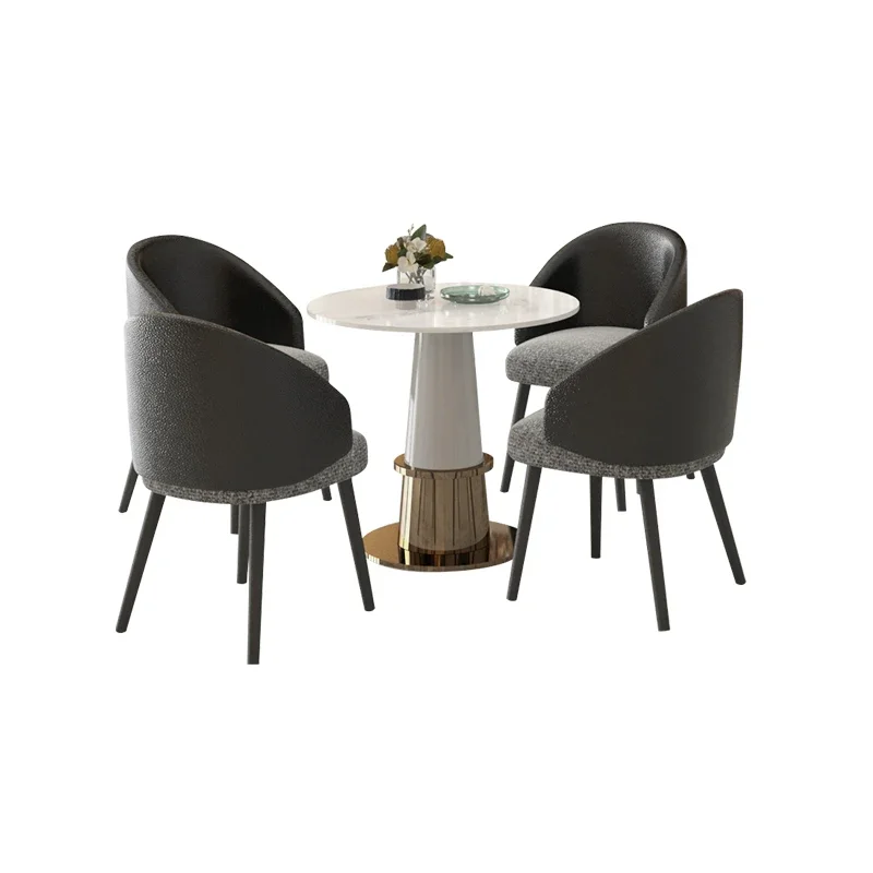 

~Sales Office Negotiation Table and Chair Modern Light Luxury Marble Small round Table Combination