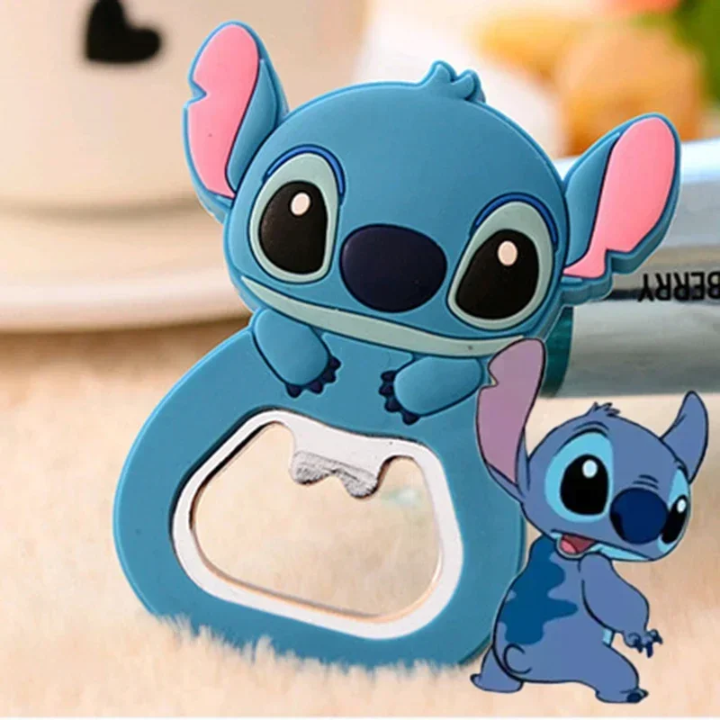 Disney Anime Figures Lilo & Stitch Beer Opener Bottle Cartoon Stitch PVC Fridge Magnet Creativity Funny Gifts Party Supplies