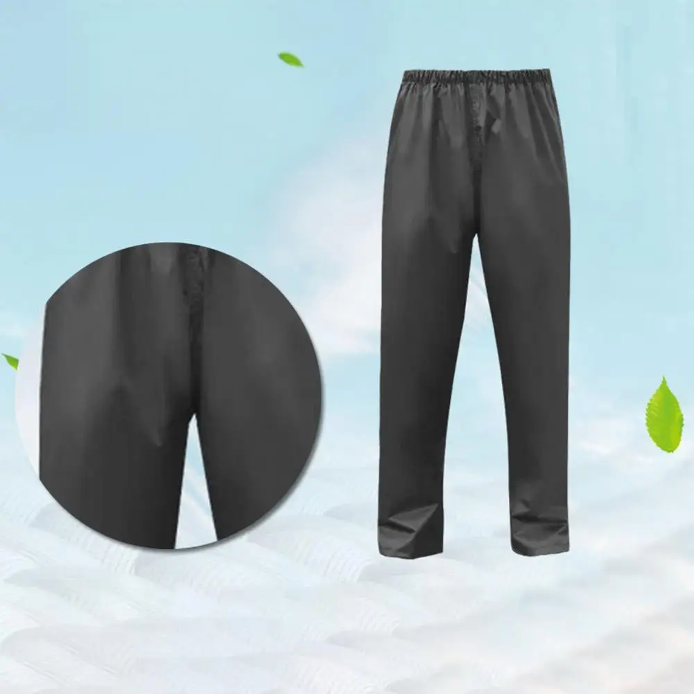 Soft Work Rain Pants Solid Color Loose Stretchy Waist Men Rain Pants Splash-resistant Women Men Rainwear Outdoor Clothes