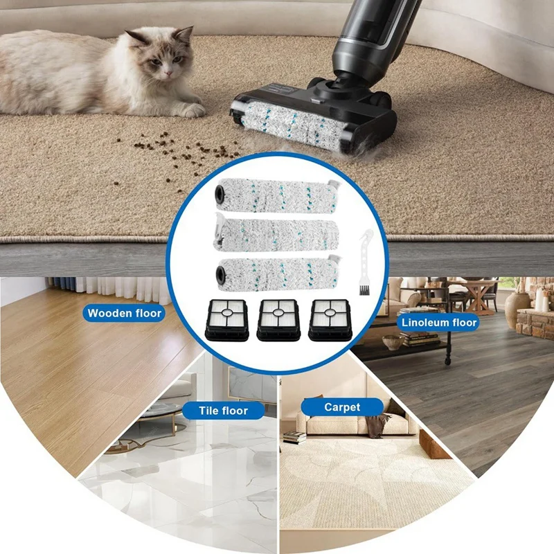 Crosswave max用の交換用ブラシとフィルター,交換用ブラシと交換用フィルター,Crosswave 2554 2590,真空部品の交換に適しています1618641および1608684