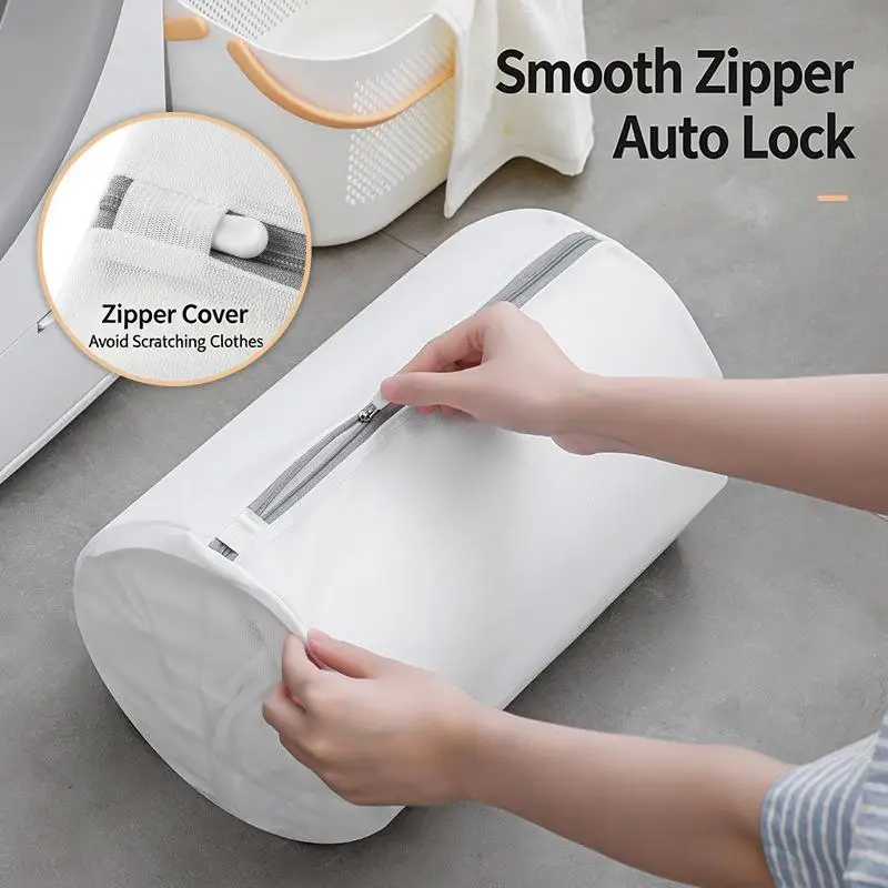 Reusable Laundry Bag With Non-Rust Zipper Mesh Wash Bag For Clothes Protection Universal Washing Machine Use