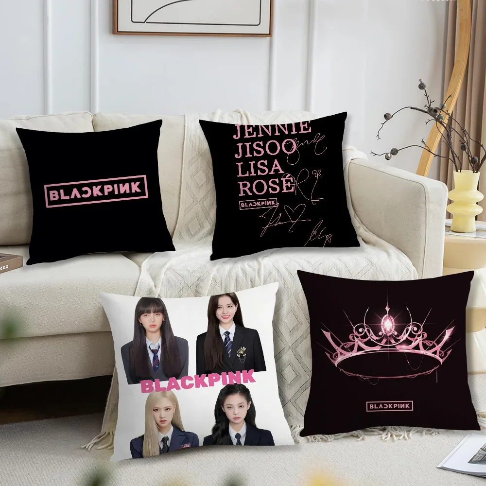 Pillow Case Short Plush Velvet Rectangle Cases B-BlackpinkS Room Decor K-POP Home Decoration Cushions Cover