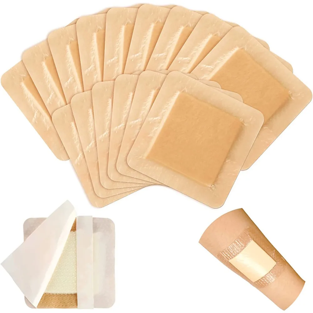 10pcs Silicone Foam Dressing ,Waterproof Dressing Wound Bedsore Patch Sterile Patch for Pressure Ulcer Individual Package