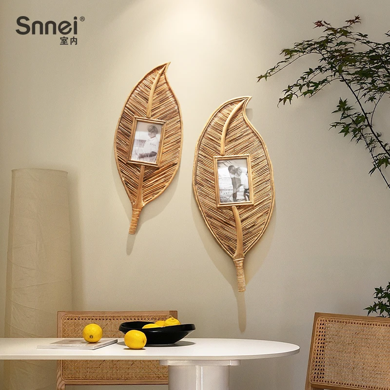 

Handwoven Wabi-Sabi Style Photo Frame Guesthouse Entryway Decor Rustic Wall Art Hanging Handmade Wall Ornament