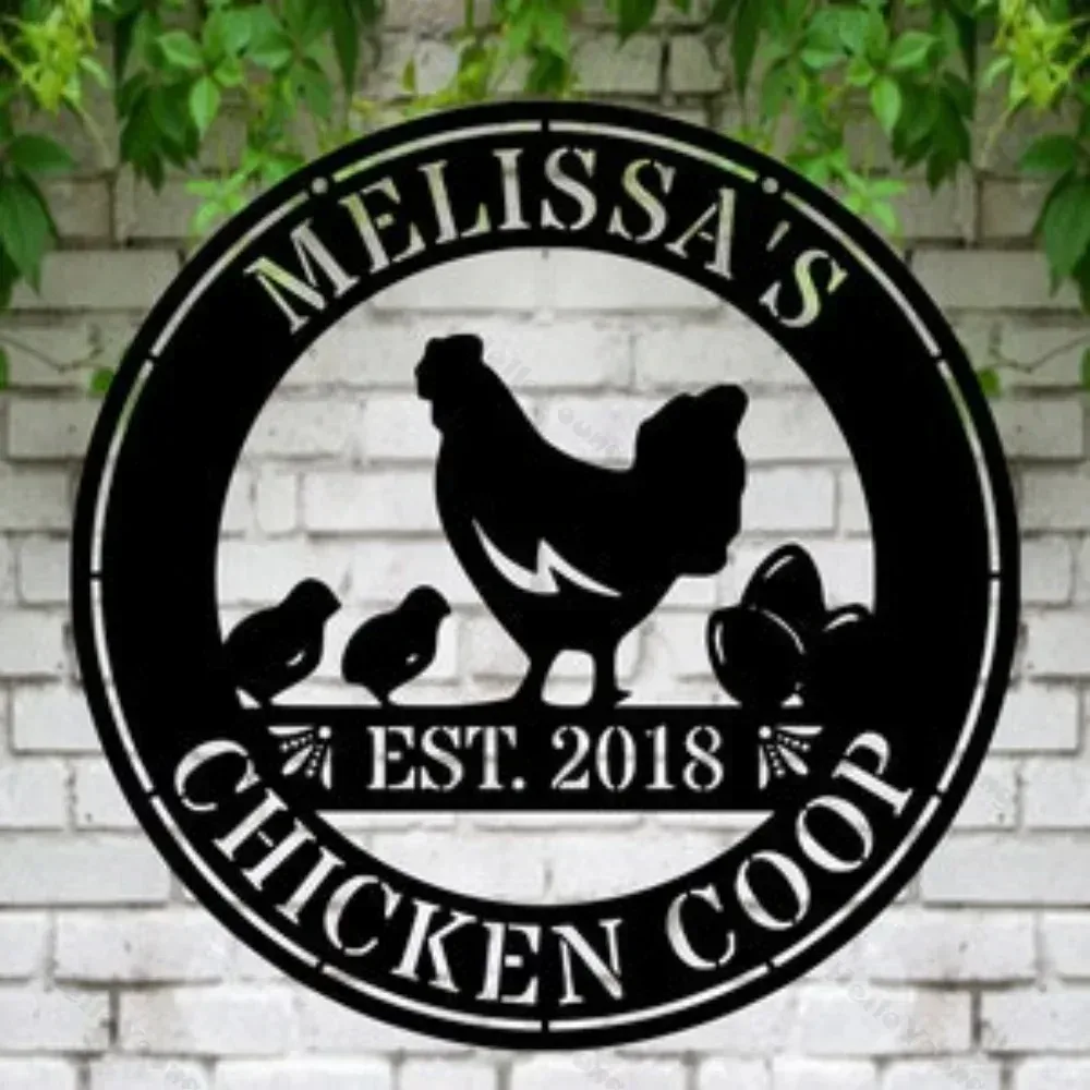 Personalized Hen House Charm Sign,Metal Artwork for 