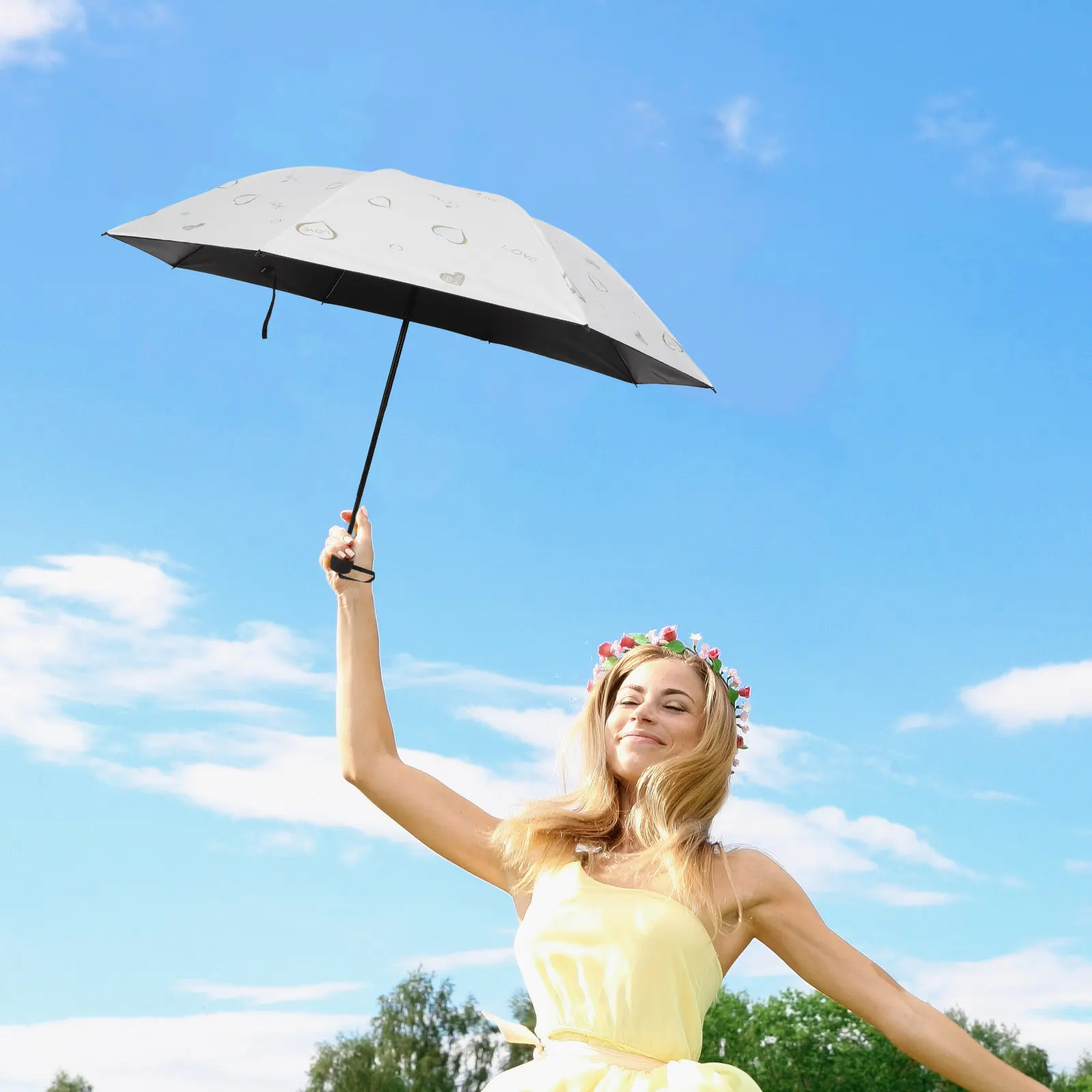 

Modern Compact Travel Umbrella Sun Rain Uv Protection Folding Portable Lightweight Umbrella Sturdy Weather Resistant for Outdoor