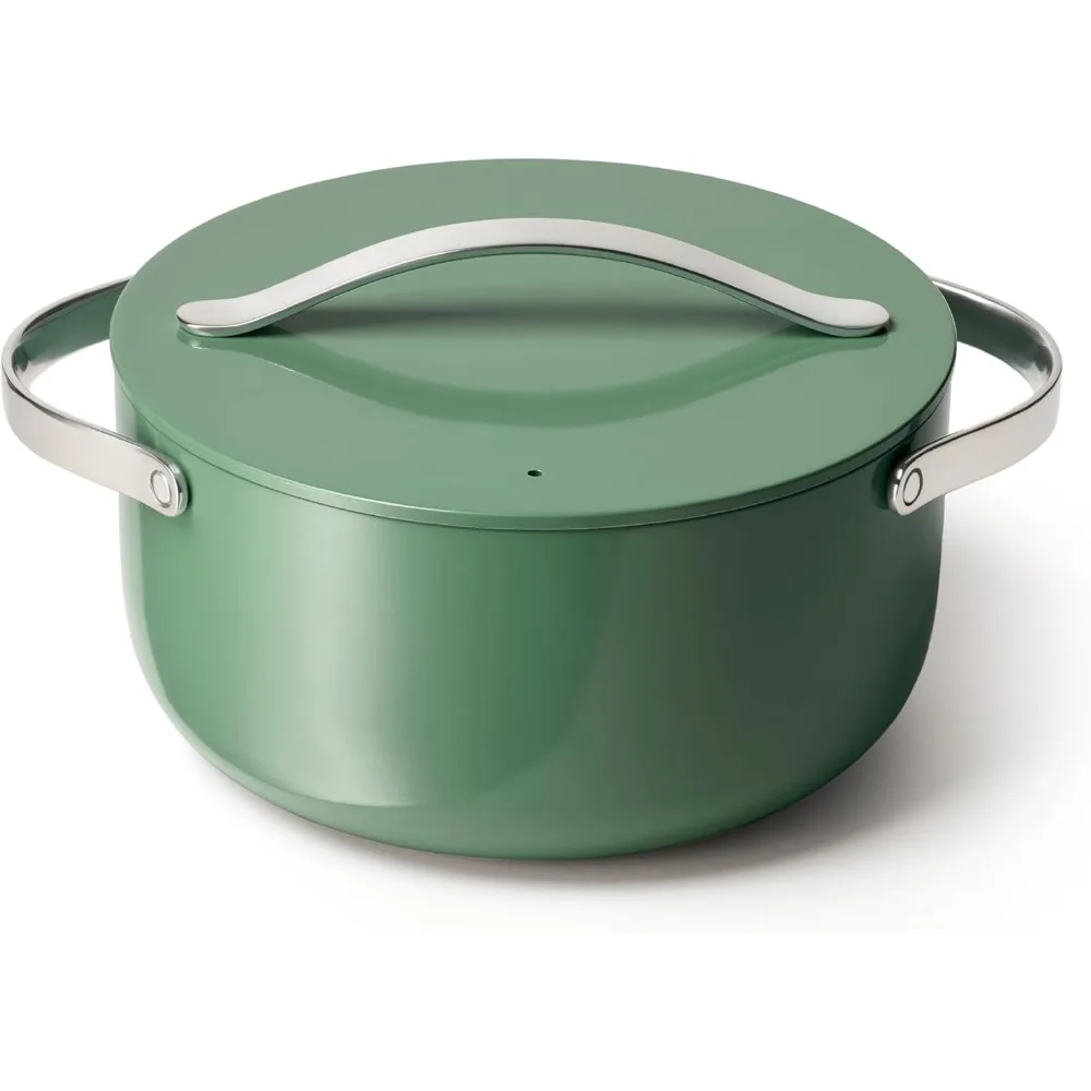 

Caraway Nonstick Ceramic Dutch Oven Pot with Lid (6.5 qt, 10.5) - Non Toxic, PTFE & PFOA Free - Oven Safe & Compatible with All