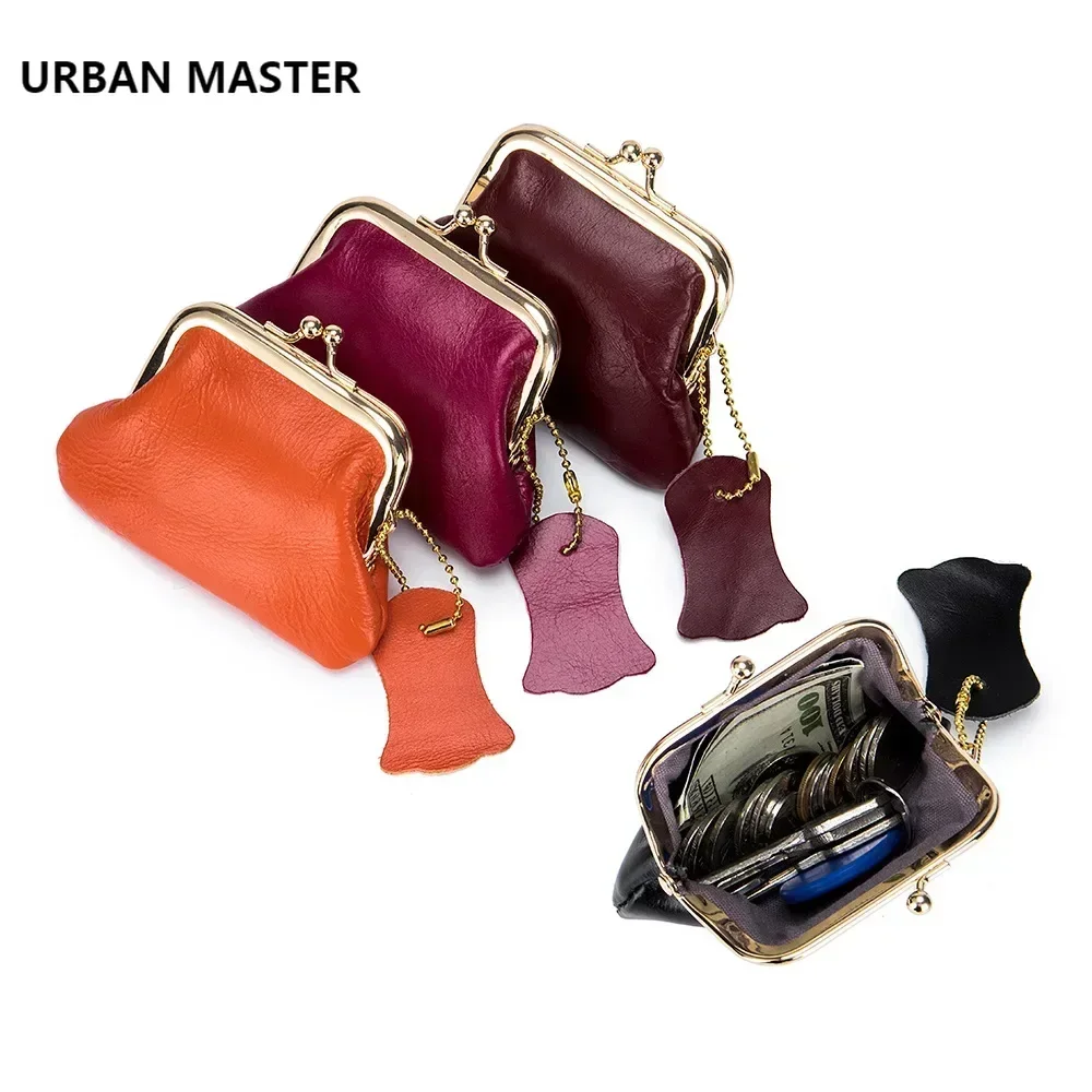 URBAN MASTER Coin Purse for Women Genuine Cow Leather Ladies Fashion Wallets Small Purses Cute Mini Elegant Wallet 2032