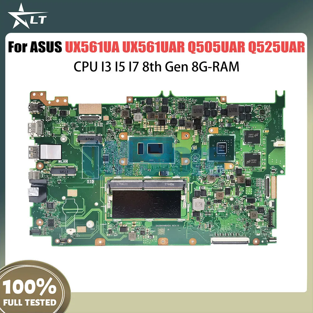 UX561UA Notebook Mainboard For ASUS UX561UAR Q505UAR Q525UA Q525UAR Laotop Motherboard CPU I3 8th Gen 8G RAM