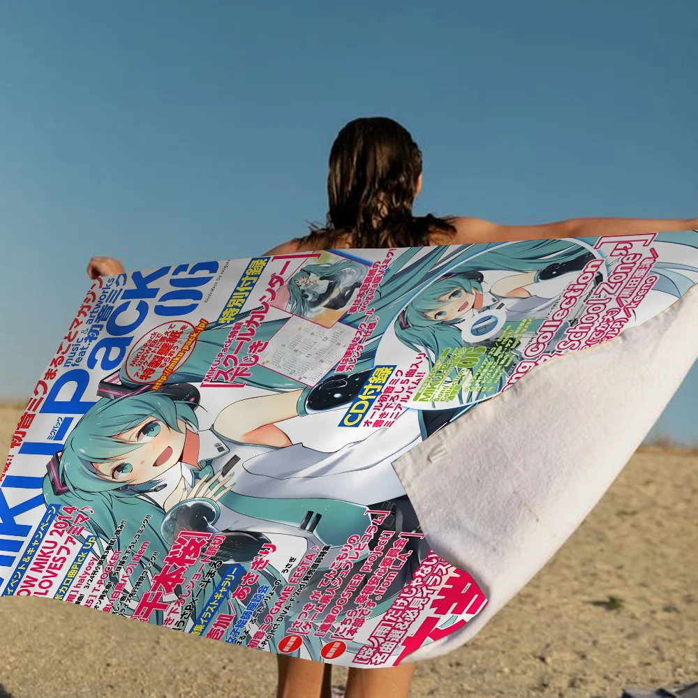 H-Hatsunes M-Miku Microfiber Blanket Quick Drying Beach Towels Oversized Printing Super Absorbent Pool Towel Blanket