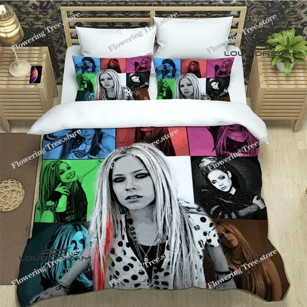

Singer AVRIL LAVIGNE Printed Bedding Sets Exquisite Bed Supplies Set Duvet Cover Bed Comforter Set Bedding Luxury Birthday Gift