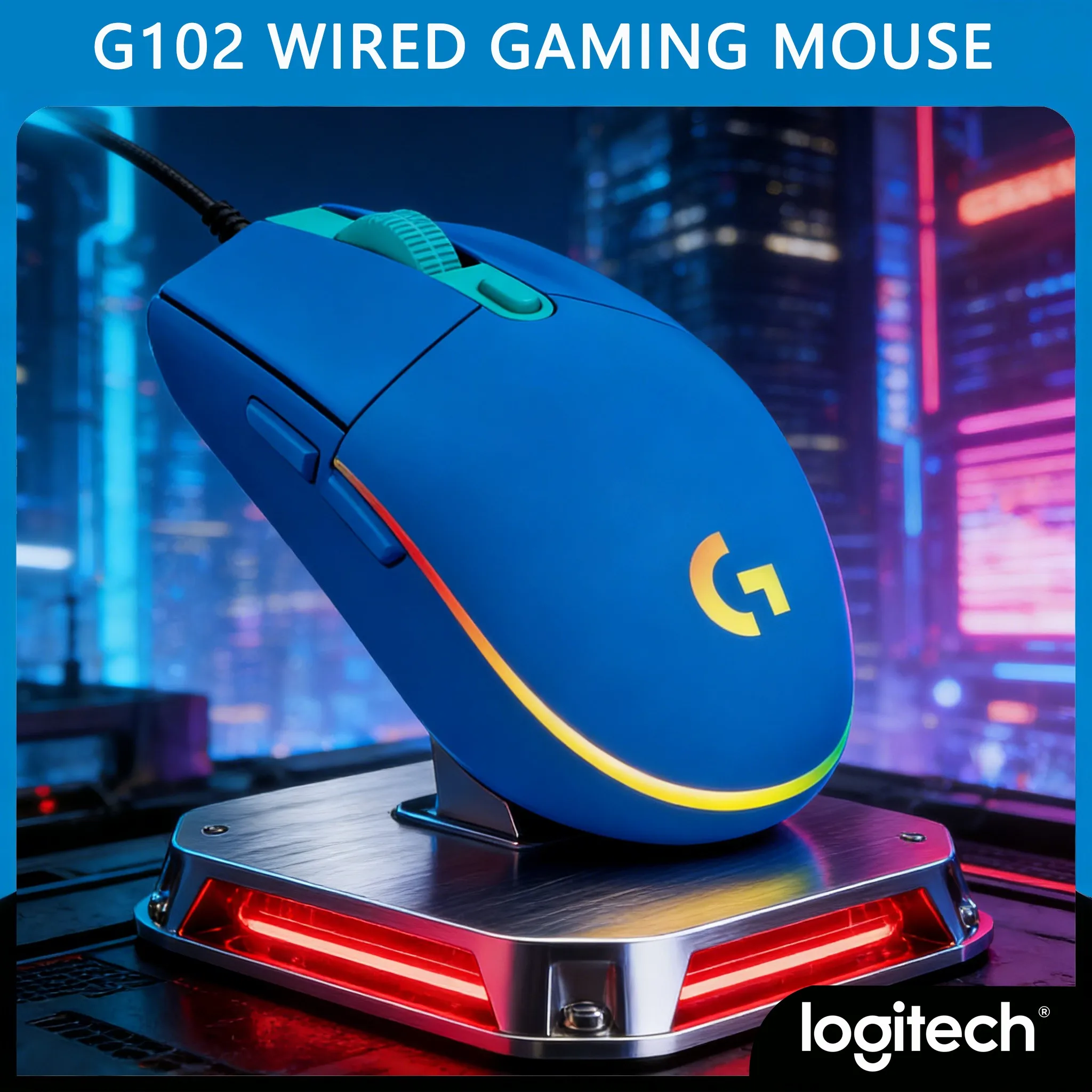 

Игровая мышь Logitech G102 с настраиваемыми 6 программируемыми кнопками