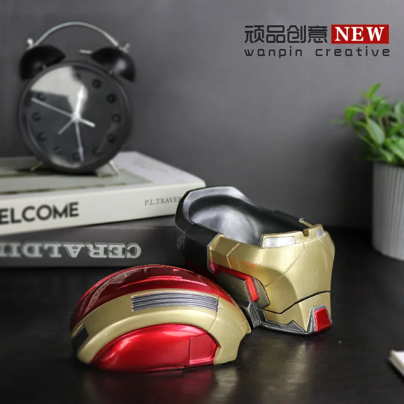 Marvel Iron Man Large Ashtray With Cover Personality Creative Trend Home To Send Boyfriend Holiday Christmas Gifts To Send Frien