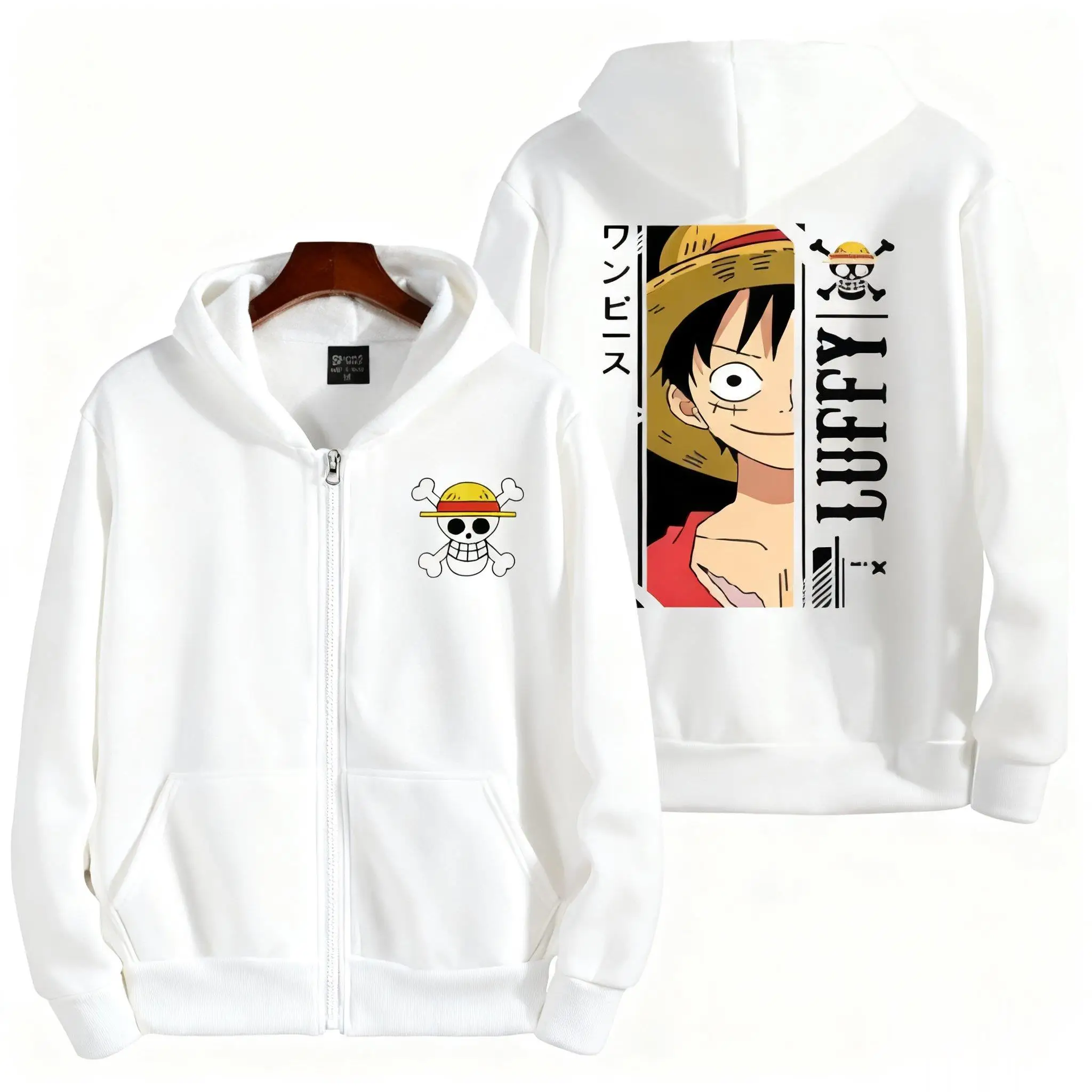 Super Sized Anime Alles-in-één Luffy Rits Hoodie Jas voor Casual Trui 2025Herfst Winter Heren Dames Katoenen Rits Hoodie