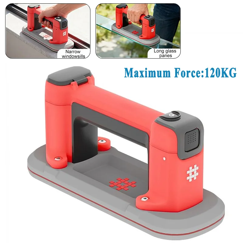 Elektrischer Vakuum-Saugnapf mit 2400 mAh wiederaufladbarem Akku zum Heben von Glasfliesen mit schmalem Panel, robuster Heber-Saugnapf