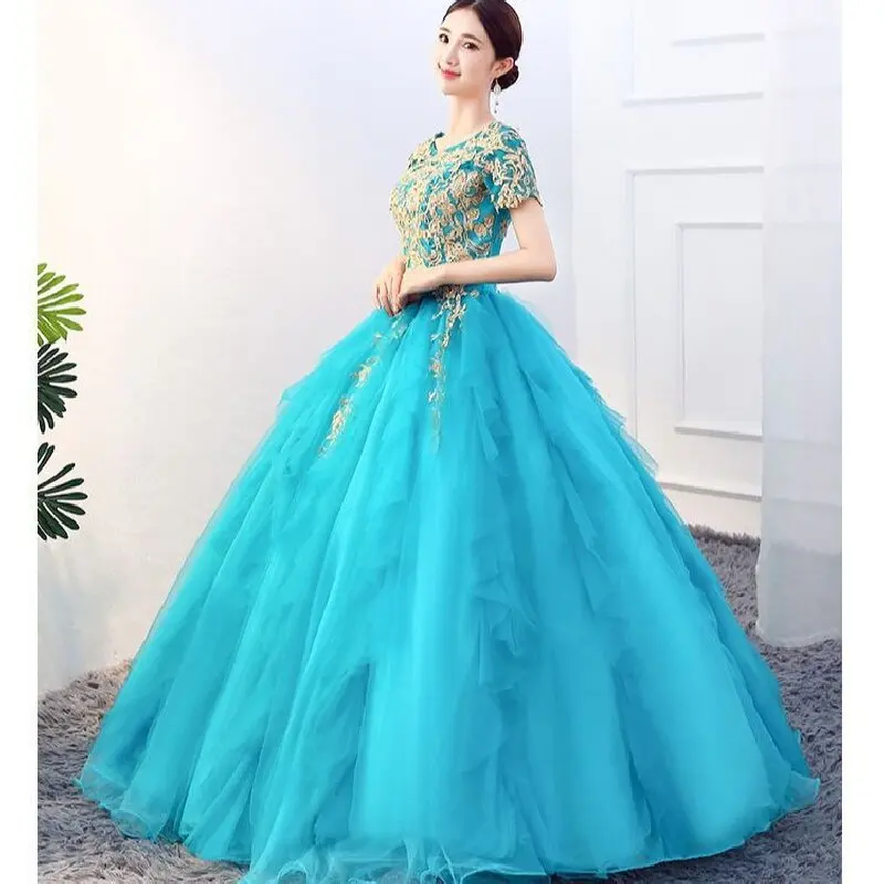 DSP A Line Short Sleeves Quinceanera Dresses Elegant Appliques Formal Dress vestidos de 15 quinceañera 2024