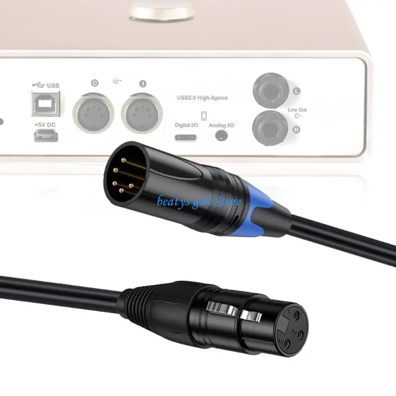 

C7AB 30cm XLR Female/Male 3 Pin to XLR Male/Female 5 Pin AUX Cord for Microphones