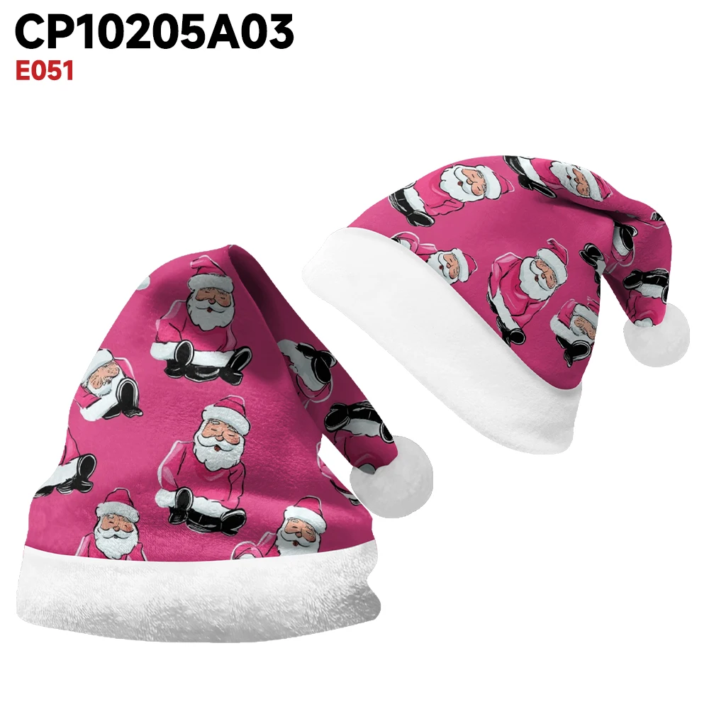 Barbie Pink Christmas Hat Printed Velvet Winter Fashion Party Preferred Daily Outing Matching Item