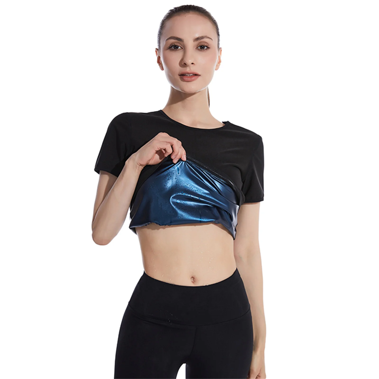 1pc Women's Sauna Sweat Weight Loss Workout Tops Yoga, Running, and Activewear Shapewear Fitness Yoga wear