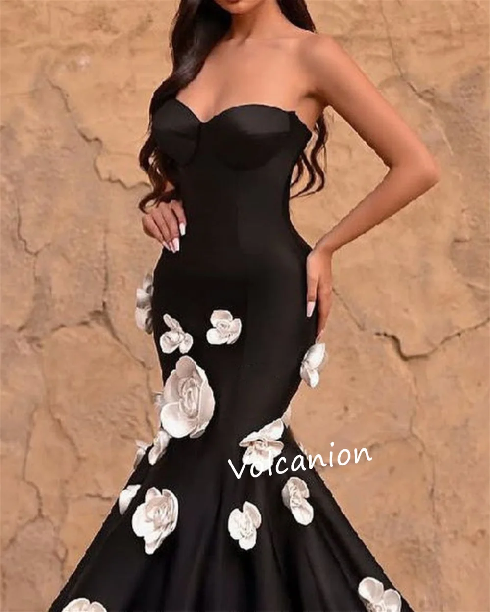 تخصيص زهرة Charmeuse الحبيب الرقبة الإمبراطورية فساتين طويلة مناسبة مخصصة أزياء رائعة مساء رسمي