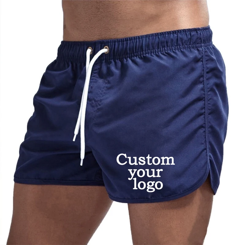 DIY Print Quick Dry Swimming Shorts for Men Swimwear Man Swimsuit Swim Trunks Bathing Beach Wear Surf Boxer Customize your logo