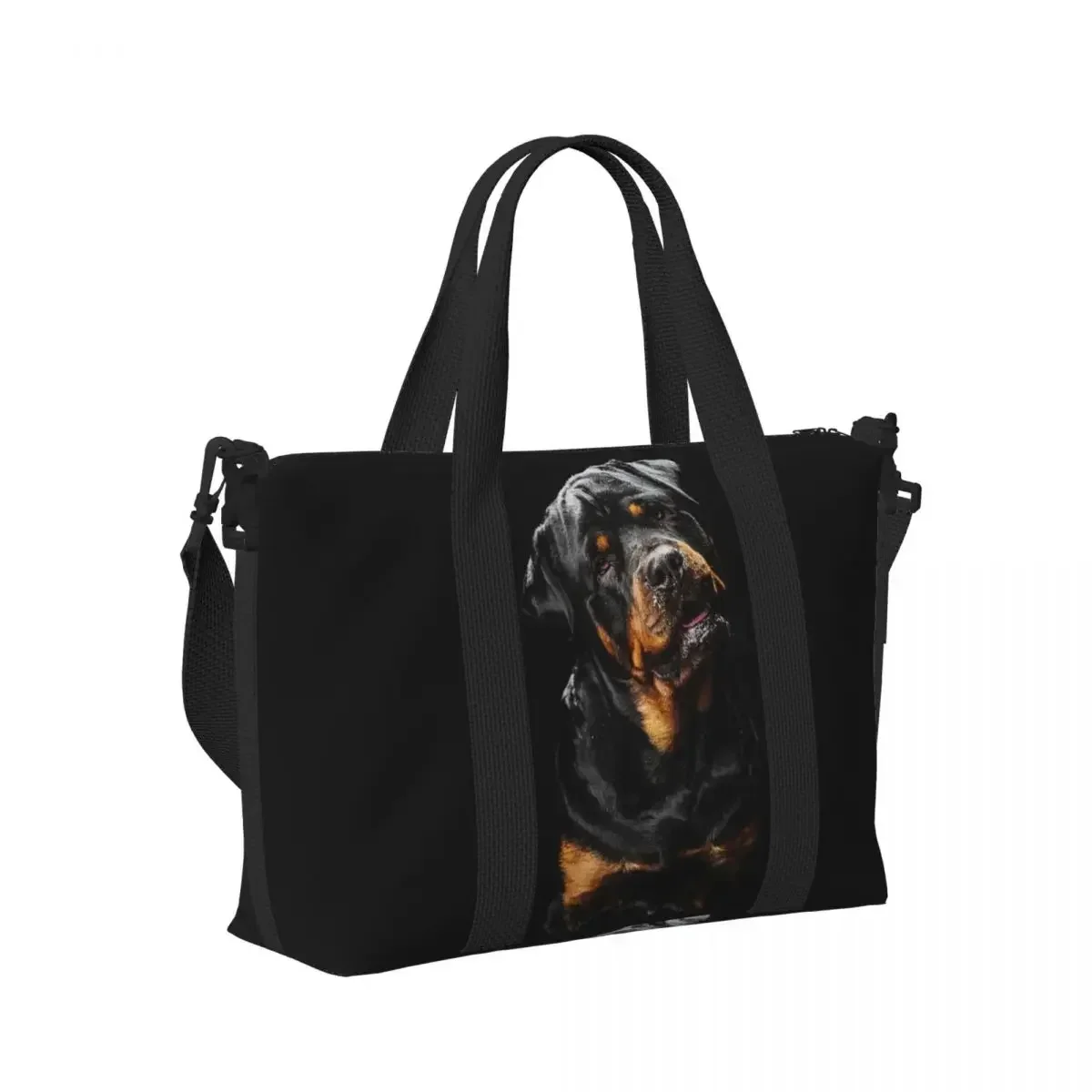 

Cute Rottweiler Dog Animal Beach Travel Bag Large Capacity Tote Bags for Gym Yoga Women Shopping Duffle Shoulder Bag