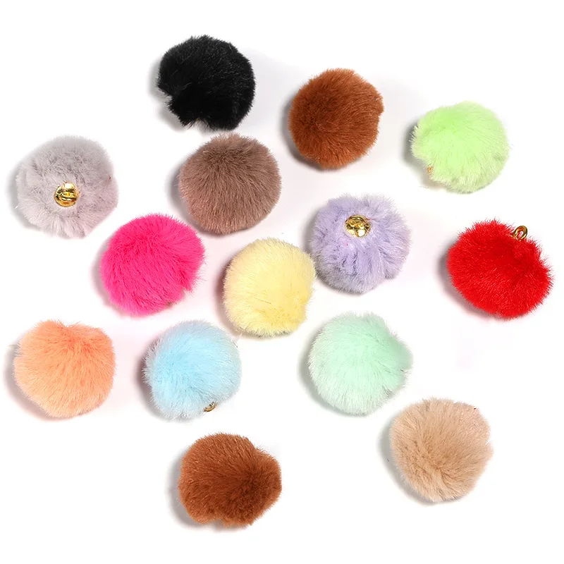 DIY Jewelry Findings 100pcs 15mm Colorful Wool Felt Ball Charms Beads Fit Bracelet Necklace Earring Keychain Handbag Making