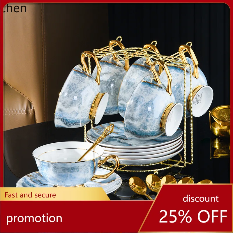 HXL High value bone china saucer European coffee ceramic water household exquisite set afternoon tea cup