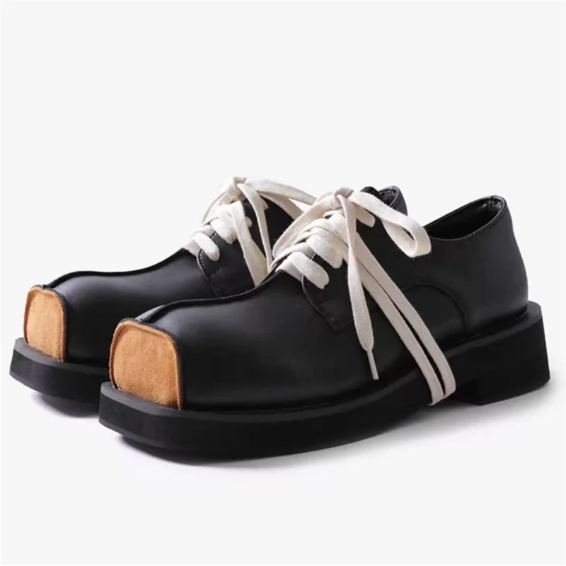 

British Style Man Square Toe Derby Shoe Lace Up Waterproof Men Dress Shoe