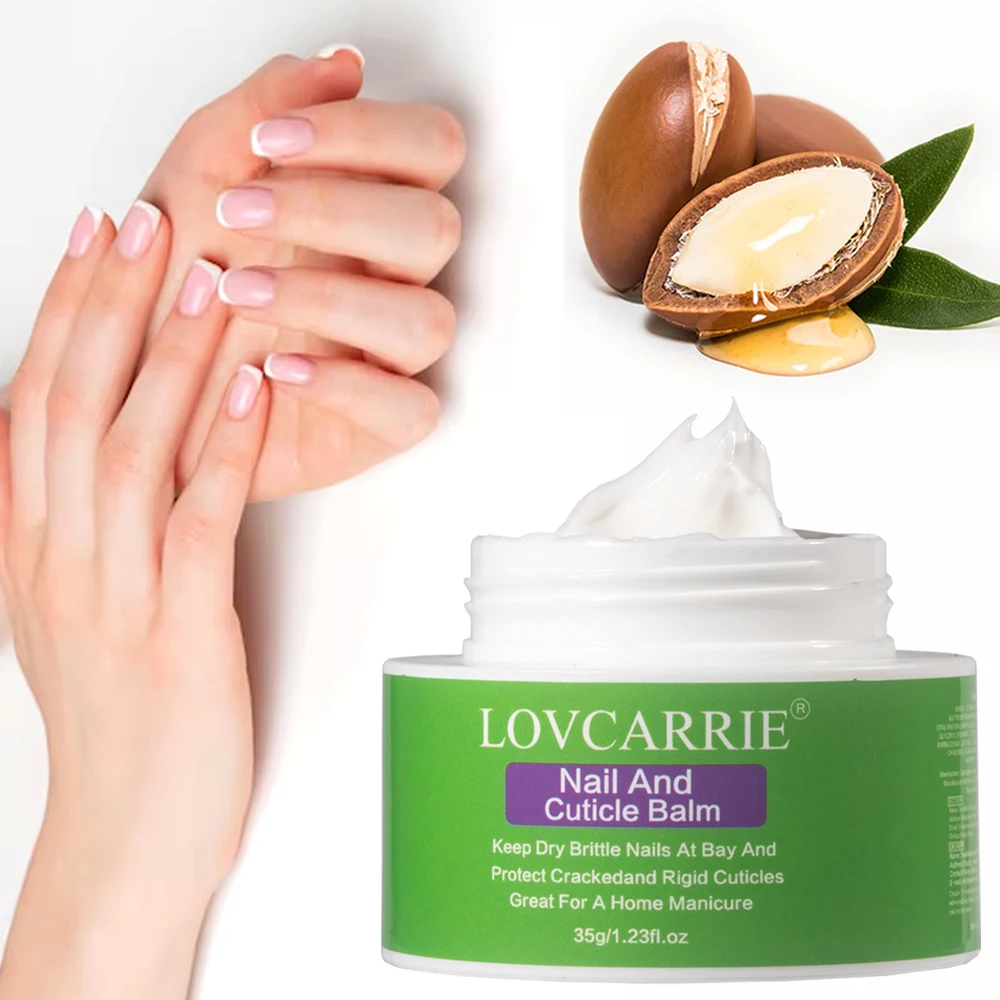 LOVCARRIE 35g Organic Nail Cuticle Balm Nail Care Cream Shea Butter Vitamin-Rich Protect Cracked Rigid Cuticle Nail Strengthener