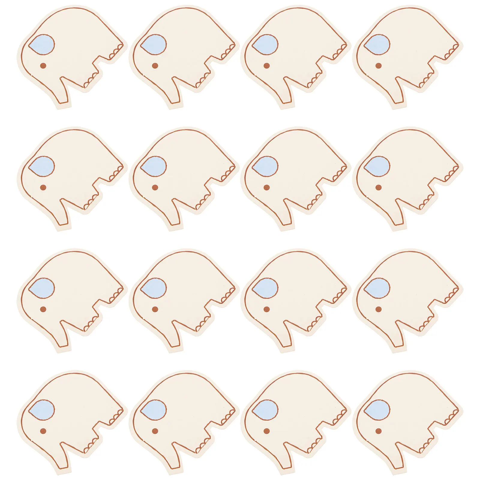 60 個象の形をした空白のメモフラットスムーズな紙学習ノート大人のための文具オーガナイザーギフト小さな単語カード紙