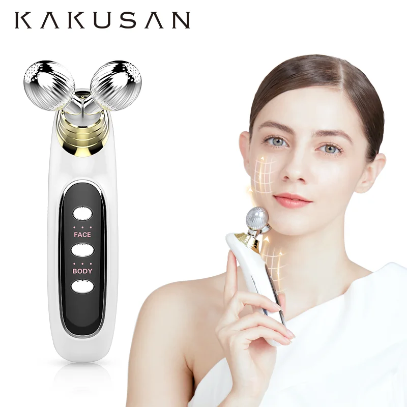 KAKUSAN 電気 Y 字型微電流 3D フェイスリフティングローラー EMSRF マイクロ振動フェイシャルリフティングボディローラーマッサージャー
