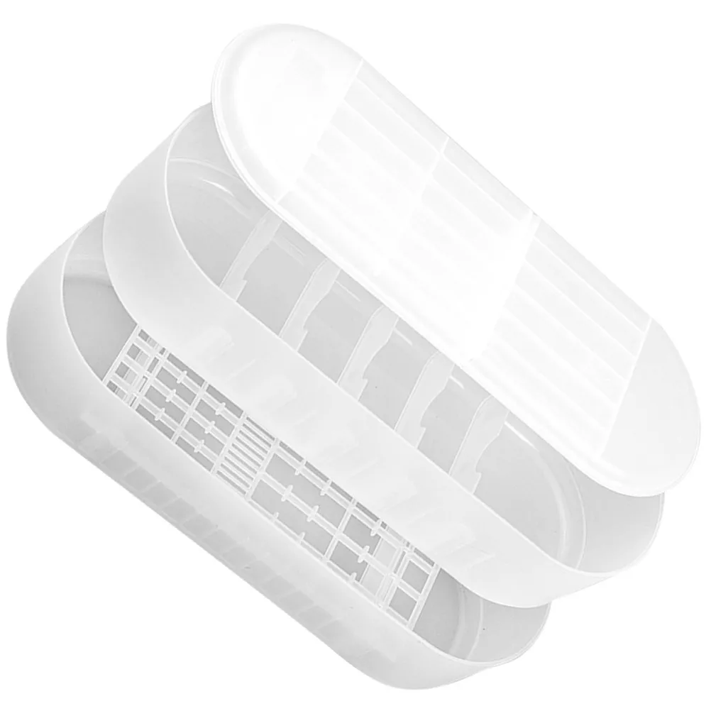 Transparent Plastic Battery Storage Box Wear-Resistant Organizer Compartment Safe Storage Case for Batteries Chargers USB Cables